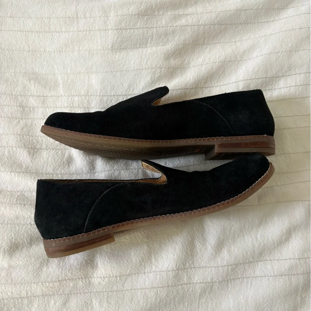 Hush‎ Puppies Wren Loafers Black Suede Round Toe Classic Women’s 11